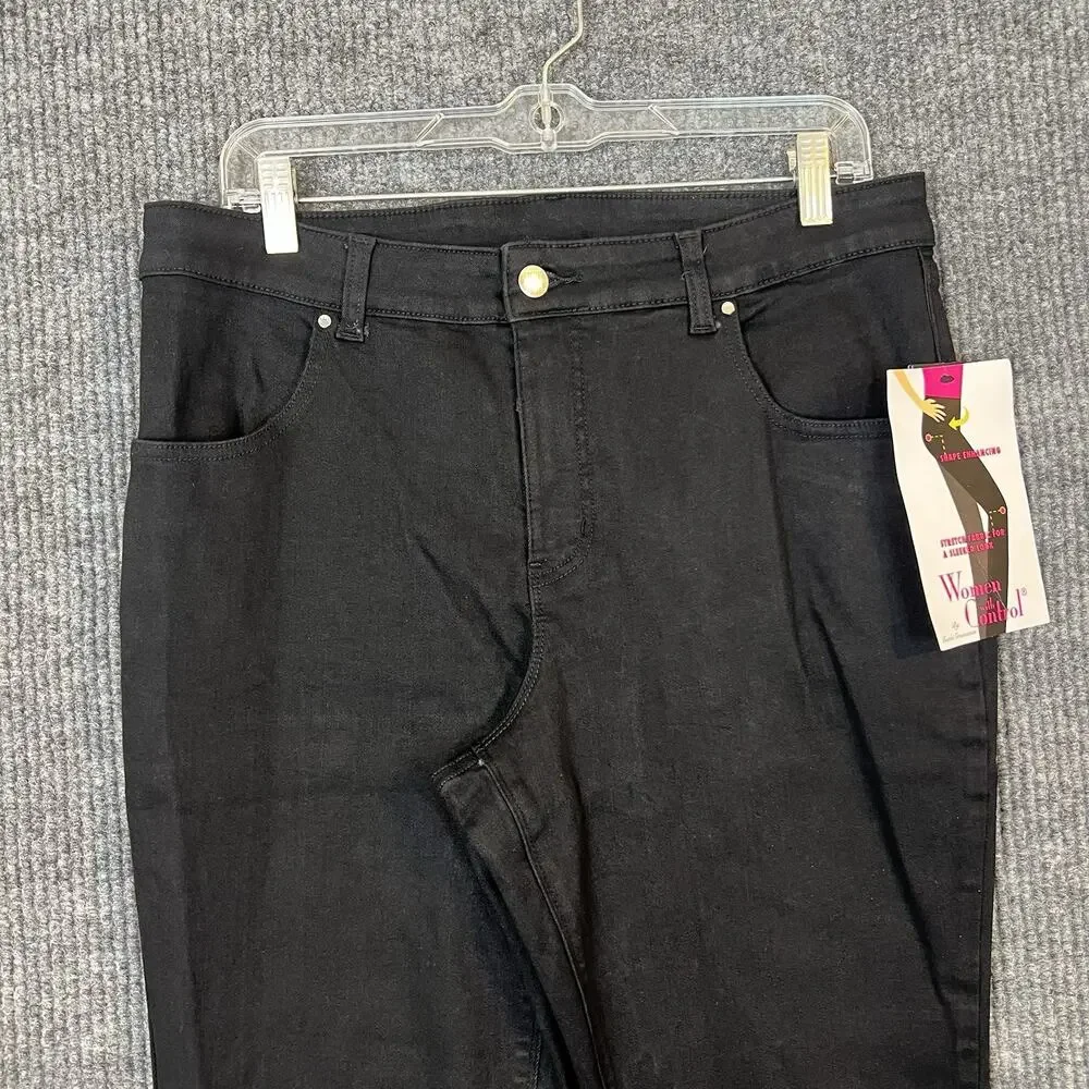Women with Control Contour Curves Petite Black Wash Jeans Womens Size 12P Denim